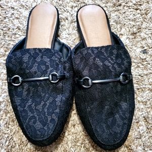Lane Bryant lace mule loafers